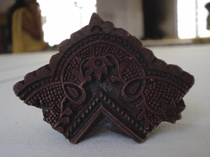 <br> Trykkblokk av burmesisk teak