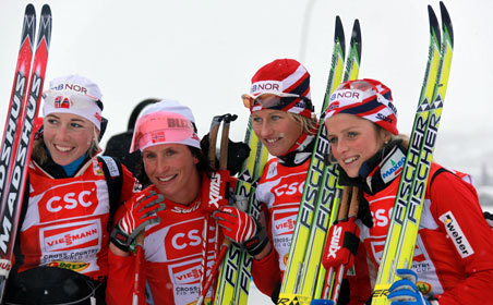 Kristin Størmer Steira, Marit Bjørgen, Vibeke Skofterud, Therese Johaug Foto: Ida Karlsson Kristin Størmer Steira, Marit Bjørgen, Vibeke Skofterud, Therese Johaug