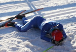 Utslitt skiløper etter Holmenkollen Skimaraton.