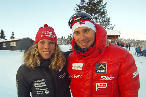 Sandra Hansson og Ola Vigen Hattestad, Romjulsrennet på Sjusjøen 2010. Foto: Harald Fladseth.