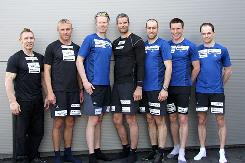 Team United Bakeries. Fra venstre: Espen Jansen, Audun Laugaland, Thomas Henriksen, Thomas Alsgaard, Jörgen Brink, Anders Myrland og Arne Post. Foto: Geir Nilsen/Langrenn.com.