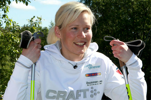 Guro Strøm Solli på samling ved Norges Idrettshøgskole med rulleskilandslaget i 2011. Foto: Erik Borg.