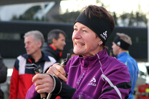 Berit Aunli på Odlo sin re-lansering i Holmenkollen høsten 2011. Foto: Erik Borg. Berit Aunli på Odlo sin re-lansering i Holmenkollen høsten 2011. Foto: Erik Borg.