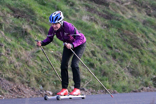 Berit Aunli på Odlo sin re-lansering i Holmenkollen høsten 2011. Foto: Erik Borg. Berit Aunli på Odlo sin re-lansering i Holmenkollen høsten 2011. Foto: Erik Borg.