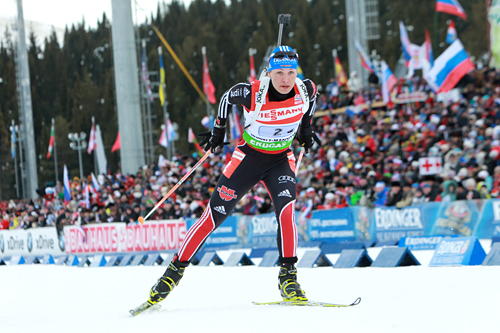 Magdalena Neuner under VM i skiskyting i Khanty-Mansiysk 2011. Foto: Manzoni/NordicFocus.
