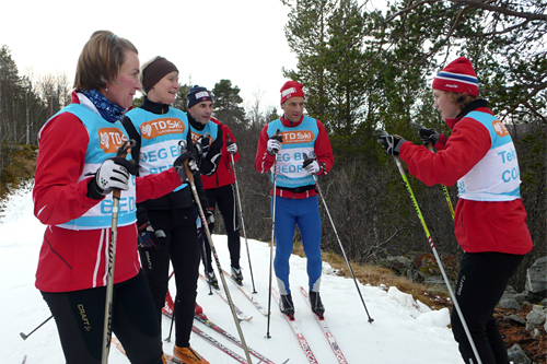 Teknikk‐økt med Therese Engen (coach) fra Trude Dybendahl Ski AS. Foto: Trude Dybendahl Ski AS