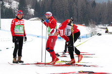 Deler av det norske støtteapparatet under Tour de Ski sesongen 2010/2011. Her i Val di Fiemme. Foto: Hemmersbach/NordicFocus.