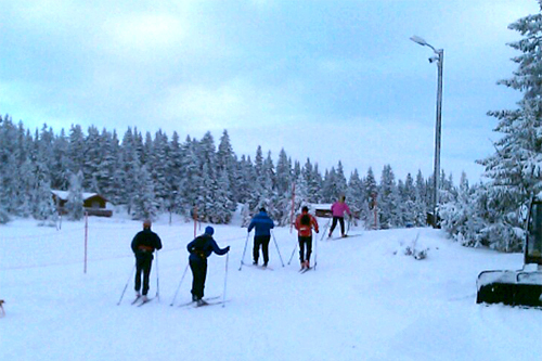 Innbydende forhold for Romjulsrennet på Sjusjøen dagen før start i 2011-utgaven. Privat mobilfoto.