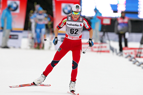 Marthe Kristoffersen på vei mot 5. plass på prologen i Oberhof i forbindelse med Tour de Ski 2011/2012. Foto: Hemmersbach/NordicFocus.