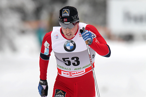 Eldar Rønning gikk et meget solid løp i Toblach på 5. etappe av Tour de Ski 2011/2012. Foto: Hemmersbach/NordicFocus.