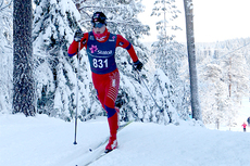 Sindre Bjørnestad Skar fosser frem mot seier på 10 km klassisk under norgescupen på Lygna i 2012. Foto: Erik Borg.
