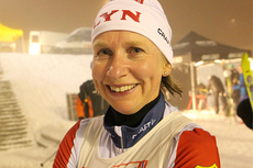 Inger Hegstad Krüger etter målgang i OBIK SkiGo karusellens 2. løp vinteren 2012. Foto: Erik Borg. Inger Hegstad Krüger etter målgang i OBIK SkiGo karusellens 2. løp vinteren 2012. Foto: Erik Borg.