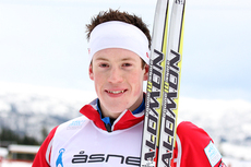 Oppsiktsvekkende 2. plass til Andrew Musgrave på 15 kilometeren under NM på Voss 2012. Foto: Geir Nilsen/Langrenn.com.