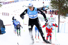 Kent Ove Clausen leder her NM-sprinten på Voss 2012. Til mål kom han som nummer tre. Foto: Geir Nilsen/Langrenn.com.