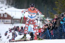Martin Johnsrud Sundby på god vei mot NM-gullet på 30 km skiathlon i Voss 2012. Foto: Geir Nilsen/Langrenn.com.