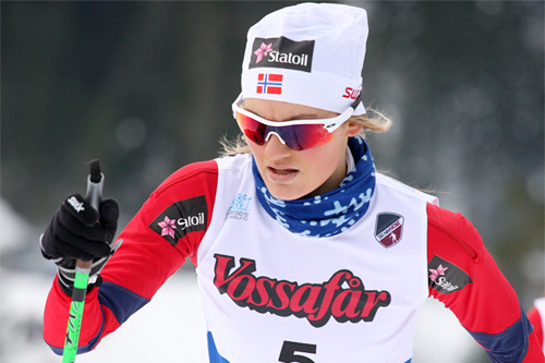 Martine Ek Hagen på vei mot 4. plass under NM på Voss i 15 km skiathlon. Foto: Geir Nilsen/Langrenn.com. Martine Ek Hagen på vei mot 4. plass under NM på Voss i 15 km skiathlon. Foto: Geir Nilsen/Langrenn.com.