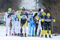 Audun Laugaland fra Team United Bakeries, med startnr. 163, sørger for tempo i feltet under Marcialonga 2012.