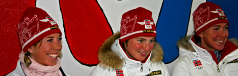 Kristin Størmer Steira, Kristin Mürer Stemland og Ella Gjømle skal gå tremila. Foto: Erland Lundby
