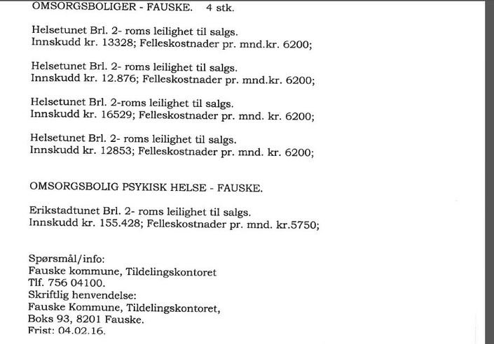 omsorgsboliger til salgs 2016 omsorgsboliger til salgs 2016