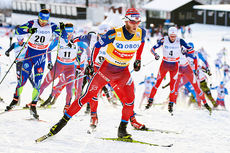 Martin Johnsrud Sundby fører feltet på fellesstarten i Falun 2016. Til slutt ble han nummer tre. Foto: Felgenhauer/NordicFocus. Martin Johnsrud Sundby fører feltet på fellesstarten i Falun 2016. Til slutt ble han nummer tre. Foto: Felgenhauer/NordicFocus.
