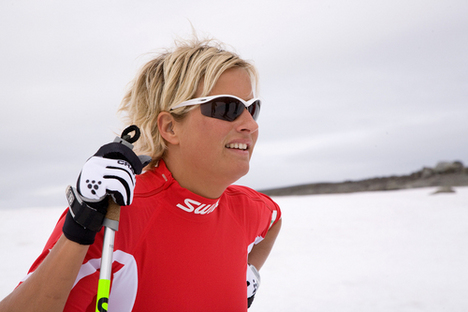 Vibeke Skofterud under innspillingen...