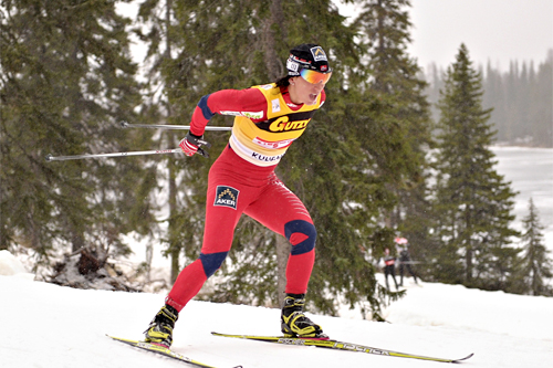 Marit Bjørgen fosser frem mot seier på 2. etappe, 5 km fri teknikk, i mini-touren i finske Kuusamo 2011. Foto: Felgenhauer/NordicFocus. Marit Bjørgen fosser frem mot seier på 2. etappe, 5 km fri teknikk, i mini-touren i finske Kuusamo 2011. Foto: Felgenhauer/NordicFocus.