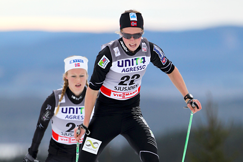 Astrid Øyre Slind under verdenscupen på Sjusjøen 2011, hvor hun på nasjonal kvote gikk seg inn til 25. plass. Foto: Laiho/NordicFocus. Astrid Øyre Slind under verdenscupen på Sjusjøen 2011, hvor hun på nasjonal kvote gikk seg inn til 25. plass. Foto: Laiho/NordicFocus.