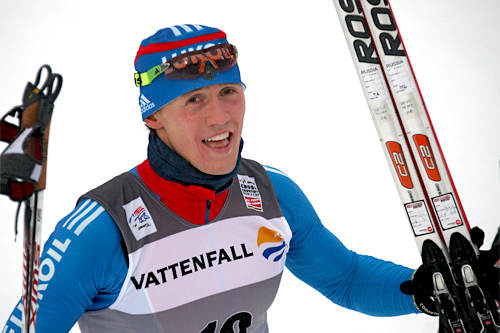 Nikita Kriukov vant sprintetappen i Oberstdorf i forbindelse med Tour de Ski 2011/2012 foran 3 andre russere. Foto: Hemmersbach/NordicFocus. Nikita Kriukov vant sprintetappen i Oberstdorf i forbindelse med Tour de Ski 2011/2012 foran 3 andre russere. Foto: Hemmersbach/NordicFocus.