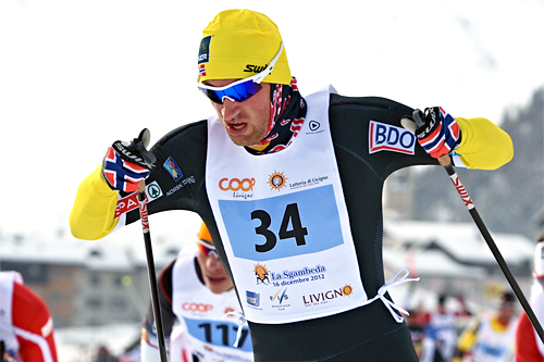 Petter Northug jr. på vei mot seier i La Sgambeda 2012. Sesongens første renn i FIS Marathon Cup. Foto: Felgenhauer/NordicFocus. Petter Northug jr. på vei mot seier i La Sgambeda 2012. Sesongens første renn i FIS Marathon Cup. Foto: Felgenhauer/NordicFocus.