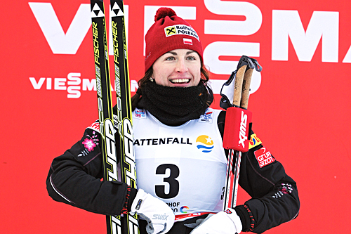 Justyna Kowalczyk vant overlegent jaktstarten i Oberhof under Tour de Ski 2012/2013. Foto: Felgenhauer/NordicFocus. Justyna Kowalczyk vant overlegent jaktstarten i Oberhof under Tour de Ski 2012/2013. Foto: Felgenhauer/NordicFocus.