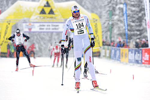Petter Northug går her inn til tredjeplass i det 42 kilometer lange fristilsrennet Dolomitenlauf i Østerrike 2013. Foto: Felgenhauer/NordicFocus Petter Northug går her inn til tredjeplass i det 42 kilometer lange fristilsrennet Dolomitenlauf i Østerrike 2013. Foto: Felgenhauer/NordicFocus