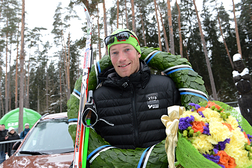 Vinner av Tartu Maraton 2013, Simen Østensen fra Team Xtra Personell. Foto: Rauschendorfer/NordicFocus Vinner av Tartu Maraton 2013, Simen Østensen fra Team Xtra Personell. Foto: Rauschendorfer/NordicFocus