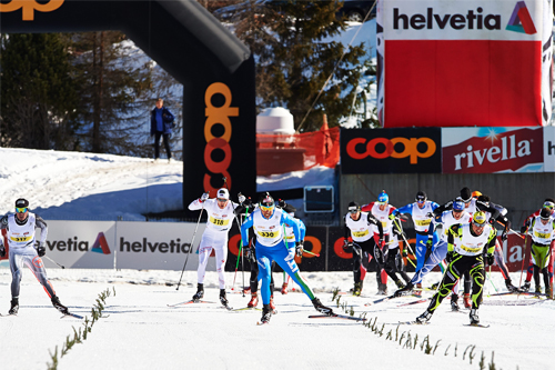 Spurtoppgjør blant herrene etter 42 km fristil i Engadin Skimarathon 2013. Franskmannen Pierre Guedon tok seieren. Foto: Felgenhauer/NordicFocus. Spurtoppgjør blant herrene etter 42 km fristil i Engadin Skimarathon 2013. Franskmannen Pierre Guedon tok seieren. Foto: Felgenhauer/NordicFocus.
