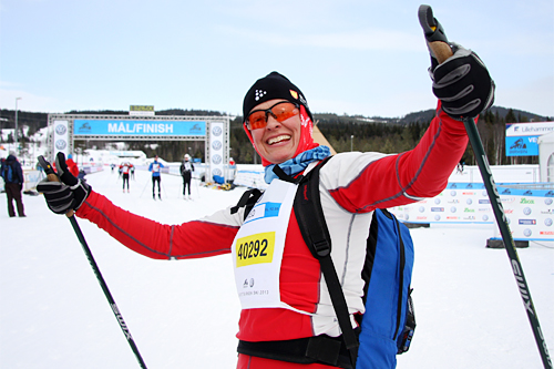 Wenche Røset fikk gleden av å gå Elverum Kommunes 2. lag, Elverums Raskeste, inn til seier i Miks-klassen i StafettBirken 2013. Foto: Geir Nilsen/Langrenn.com. Wenche Røset fikk gleden av å gå Elverum Kommunes 2. lag, Elverums Raskeste, inn til seier i Miks-klassen i StafettBirken 2013. Foto: Geir Nilsen/Langrenn.com.