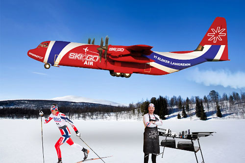 Smøreflyet SKIGO låner ut til Norges Skiforbund inn mot OL i Sotsji 2014. Foto: Geir Nilsen/Langrenn.com. Smøreflyet SKIGO låner ut til Norges Skiforbund inn mot OL i Sotsji 2014. Foto: Geir Nilsen/Langrenn.com.