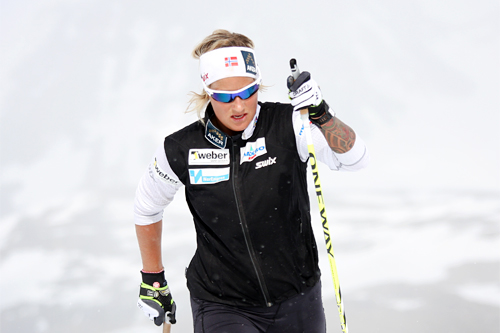 Vibeke Skofterud i løypene utenfor Sognefjellshytta på landslagets samling et tidligere år. Foto: Geir Nilsen. Vibeke Skofterud i løypene utenfor Sognefjellshytta på landslagets samling et tidligere år. Foto: Geir Nilsen.