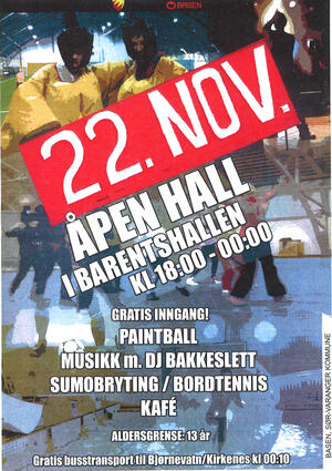 Plakat Åpen Halll 22 11 2013
