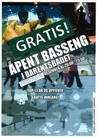 Plakat åpent basseng i barentsbadet 06 12 2013 Plakat åpent basseng i barentsbadet 06 12 2013