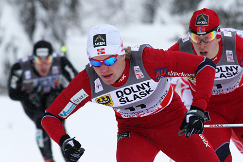Eirik Brandsdal følges her av Anders Gløersen under sprinten i Szklarska Poreba i 2012. Foto: Hemmersbach/NordicFocus. Eirik Brandsdal følges her av Anders Gløersen under sprinten i Szklarska Poreba i 2012. Foto: Hemmersbach/NordicFocus.
