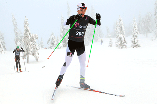 Vebjørn Turtveit må trekke seg fra fellesstart med skibytte i Junior-VM. Her underveis i Nybygdas norgescuprenn på Sjusjøen i januar 2014. Foto: Erik Borg. Vebjørn Turtveit må trekke seg fra fellesstart med skibytte i Junior-VM. Her underveis i Nybygdas norgescuprenn på Sjusjøen i januar 2014. Foto: Erik Borg.