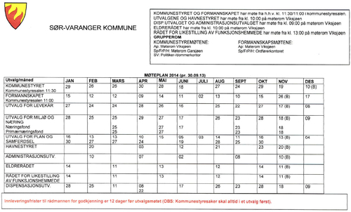Møteplan 2014 Sør-Varanger kommune politiske utvalg_500x302.jpg