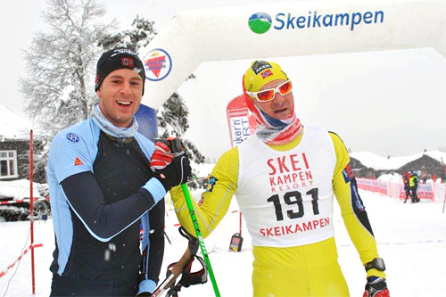 Magne Lund Hansen til venstre har akkurat gått inn til seier i Skeikampenrennet 2014, her sammen med løpets toer, Øystein Pettersen. Foto: Kristian Nordlunde. Magne Lund Hansen til venstre har akkurat gått inn til seier i Skeikampenrennet 2014, her sammen med løpets toer, Øystein Pettersen. Foto: Kristian Nordlunde.