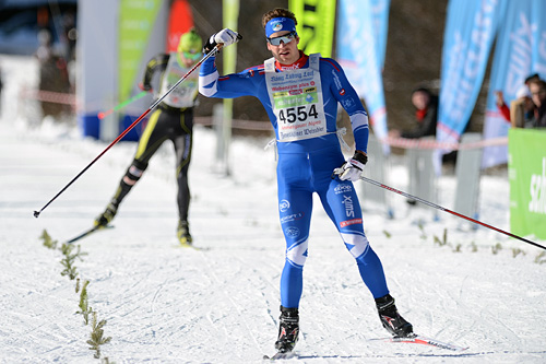 Tore Martin Søbak Gundersen går i mål til seier i skøyteutgaven av König Ludwig Lauf 2014. Foto: Rauschendorfer/NordicFocus. Tore Martin Søbak Gundersen går i mål til seier i skøyteutgaven av König Ludwig Lauf 2014. Foto: Rauschendorfer/NordicFocus.