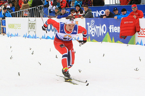 Petter Reistad inn til bronse i 10 kilometer klassisk under Junior-VM i Val di Fiemme 2014. Foto: Erik Borg. Petter Reistad inn til bronse i 10 kilometer klassisk under Junior-VM i Val di Fiemme 2014. Foto: Erik Borg.