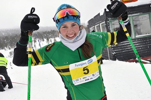 Berit Gjelten kunne søndag innkassere nok en seier i et turrenn, nå i Nordmarkløpet. Bildet er fra da hun vant Furusjøen Rundt-rennet litt tidligere i vinter. Foto: Tone Sidsel Sanden. Berit Gjelten kunne søndag innkassere nok en seier i et turrenn, nå i Nordmarkløpet. Bildet er fra da hun vant Furusjøen Rundt-rennet litt tidligere i vinter. Foto: Tone Sidsel Sanden.