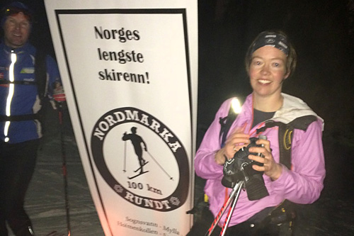 Gro Siljan Hjukse var raskeste dame i det over 100 kilometer lange Nordmarka Rundt 2014. Foto: Thorkild Gundersen/Nordmarka Rundt. Gro Siljan Hjukse var raskeste dame i det over 100 kilometer lange Nordmarka Rundt 2014. Foto: Thorkild Gundersen/Nordmarka Rundt.