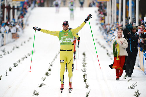 John Kristian Dahl fra Team United Bakeries går her inn til seier i Vasaloppet 2014. Foto: Rauschendorfer/NordicFocus. John Kristian Dahl fra Team United Bakeries går her inn til seier i Vasaloppet 2014. Foto: Rauschendorfer/NordicFocus.
