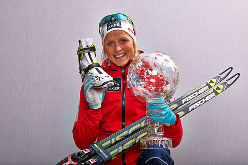 Therese Johaug avgjorde i siste verdenscuprenn, og tok hjem kula som beviser at hun var best i verdenscupsesongen 2013/2014. Foto: Felgenhauer/NordicFocus. Therese Johaug avgjorde i siste verdenscuprenn, og tok hjem kula som beviser at hun var best i verdenscupsesongen 2013/2014. Foto: Felgenhauer/NordicFocus.