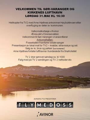 Avinor inviterer  - Fly med oss - TV2 på Kirkenes lufthavn lørdag 31 05 2014 kl 16.30