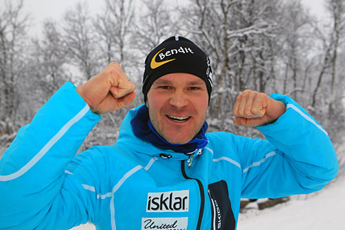 Øystein Pølsa Pettersen på samling med Team United Bakeries på Beitostølen i forkant av den nasjonale sesongåpningen, Beitosprinten 2014. Foto: Erik Borg. Øystein Pølsa Pettersen på samling med Team United Bakeries på Beitostølen i forkant av den nasjonale sesongåpningen, Beitosprinten 2014. Foto: Erik Borg.
